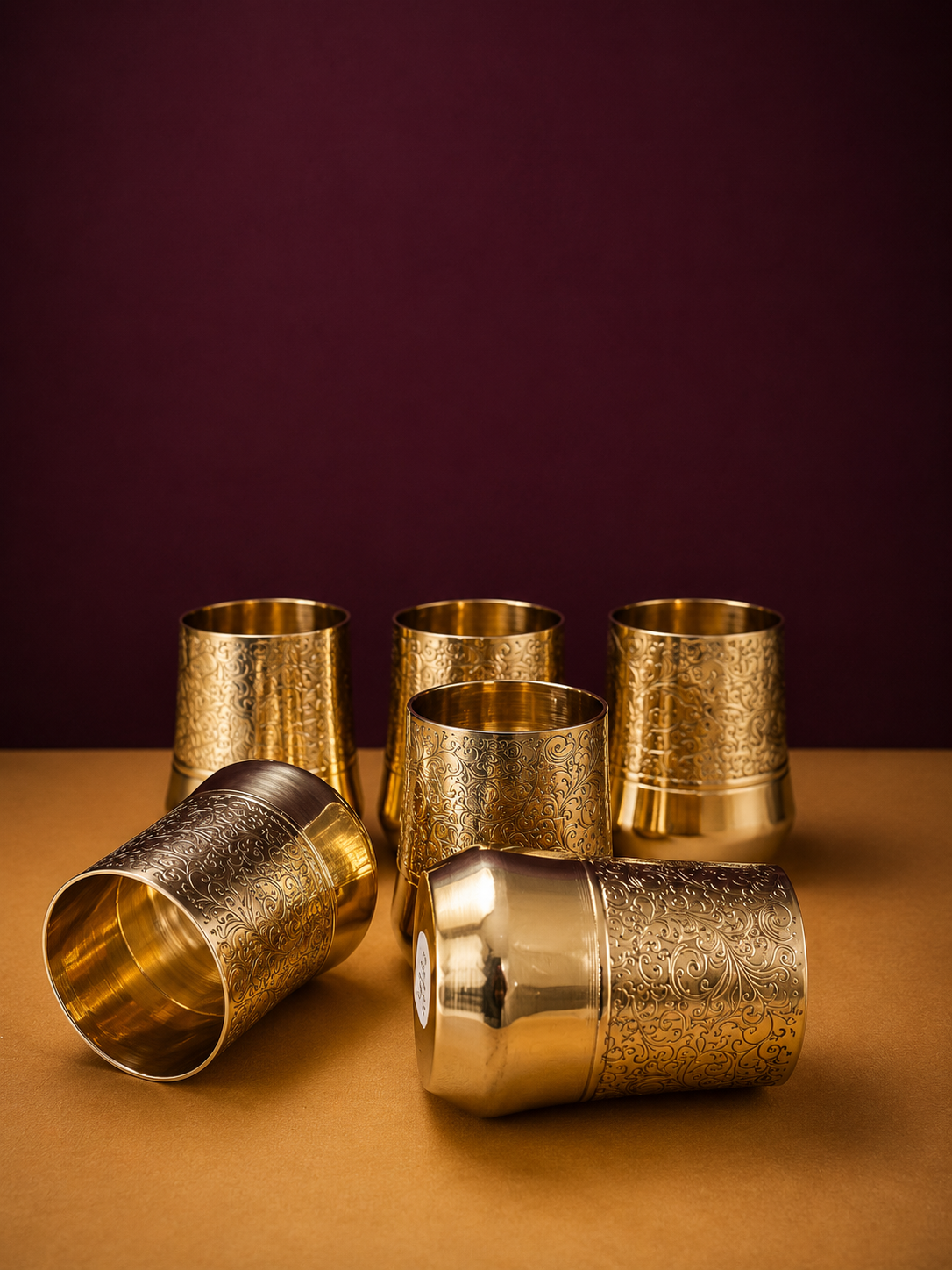 Royal Engraved Brass Glass