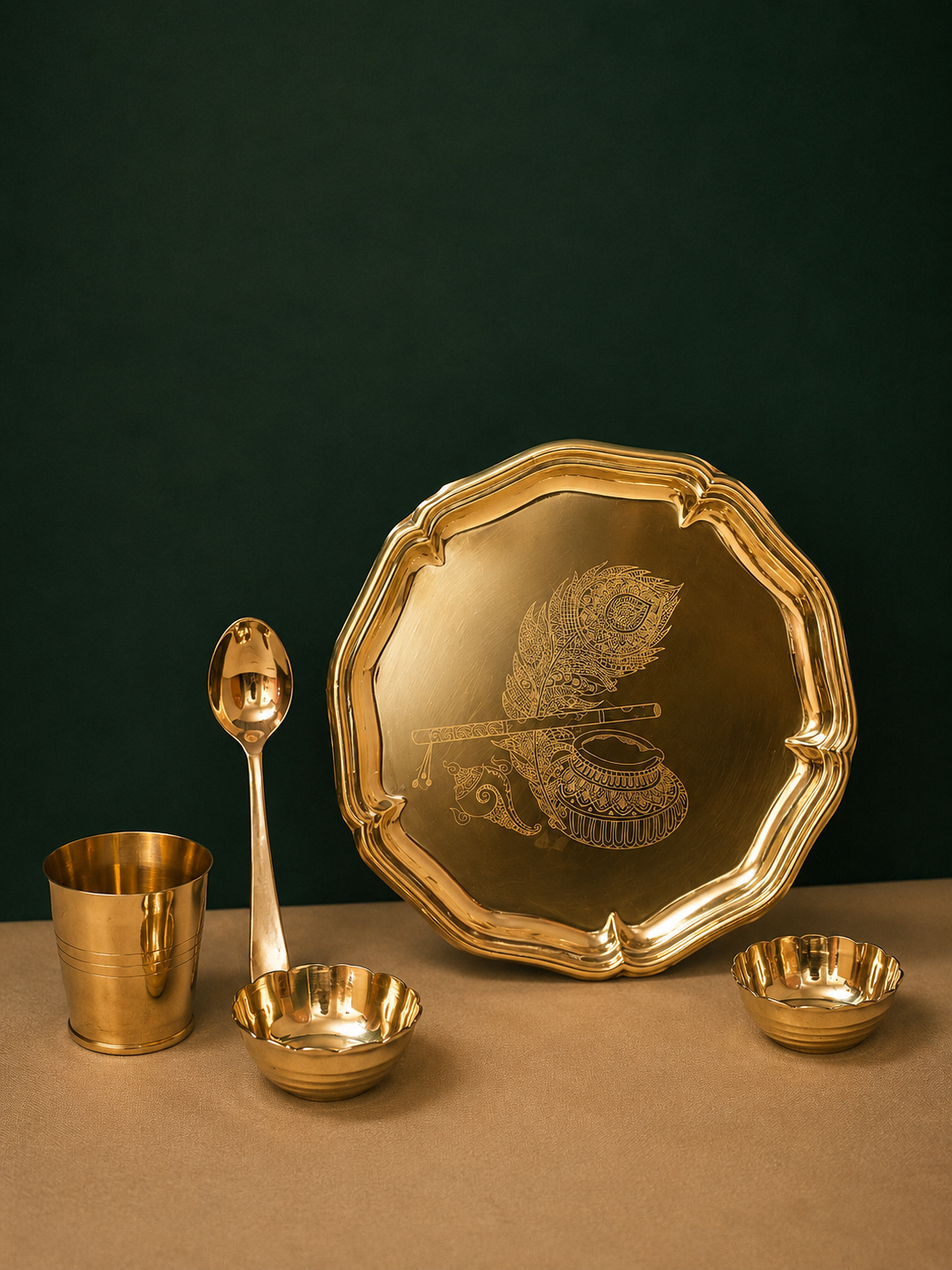 Divine Brass Laddu Gopal Bhog Set