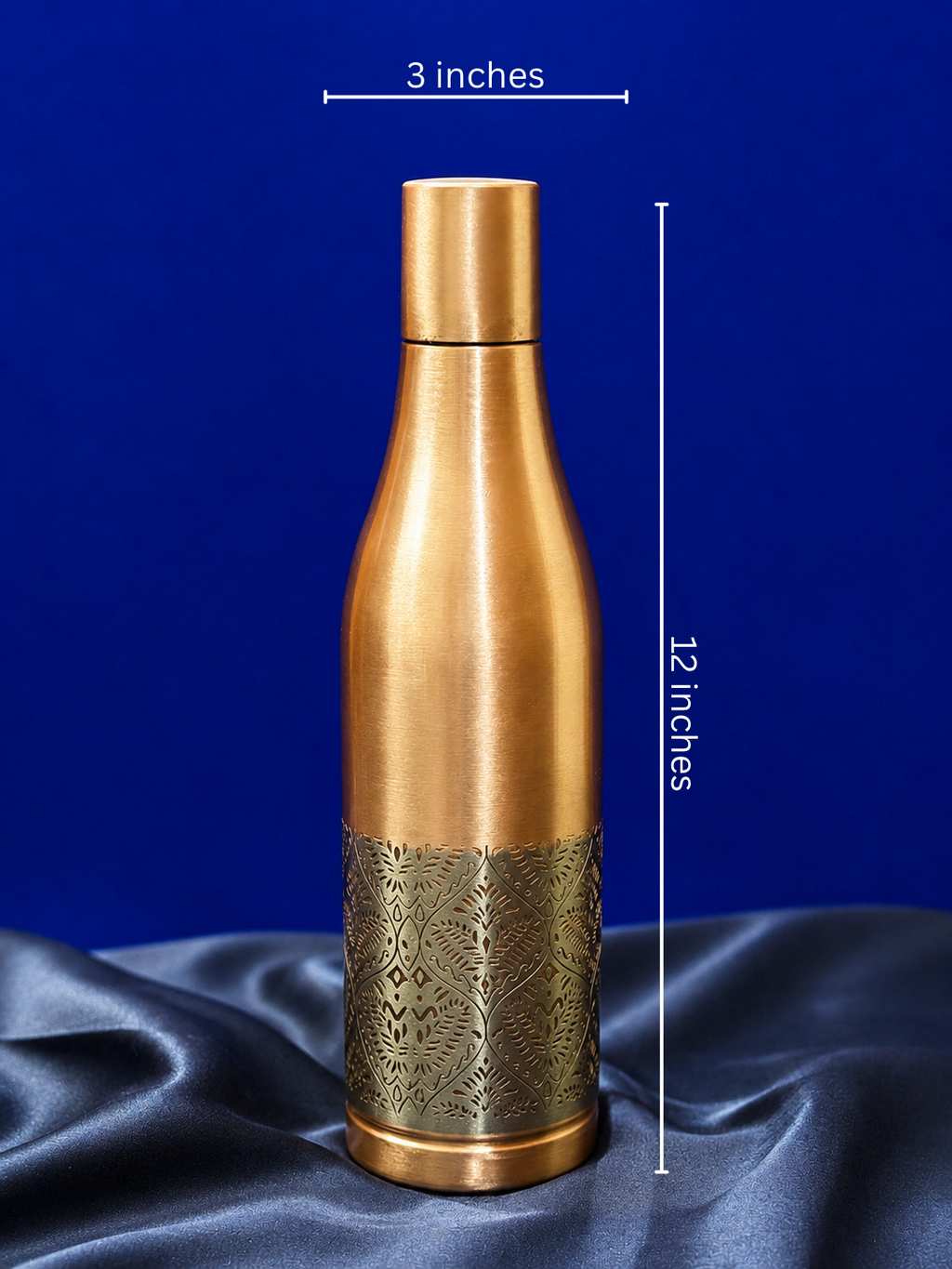 Pure Copper Engraved Water Bottle
