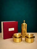 Traditional Hammered Brass Coffee Filter & Dabara Set
