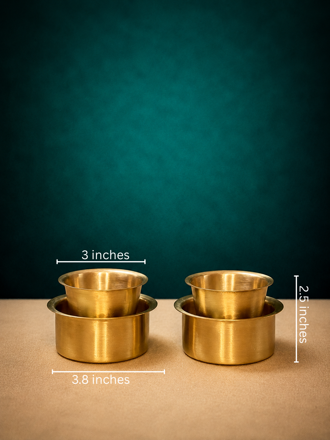 Traditional Hammered Brass Coffee Filter & Dabara Set