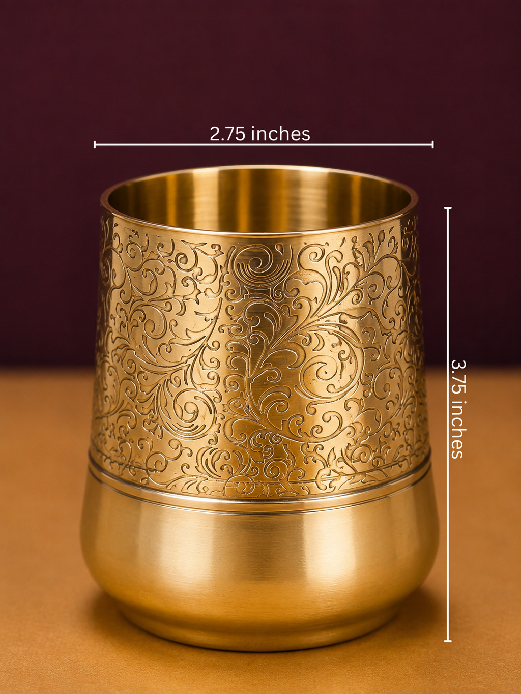 Royal Engraved Brass Glass