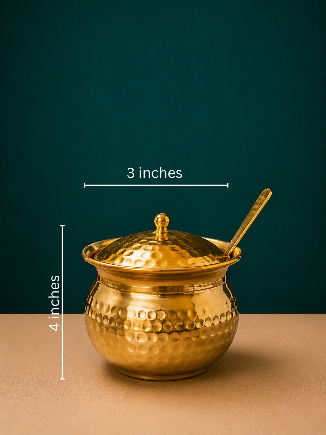 Royal Brass Ghee Pot with Spoon