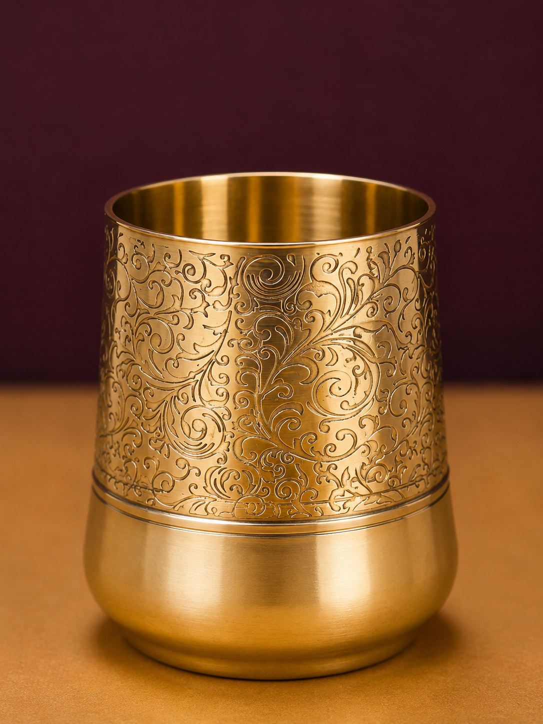 Royal Engraved Brass Glass