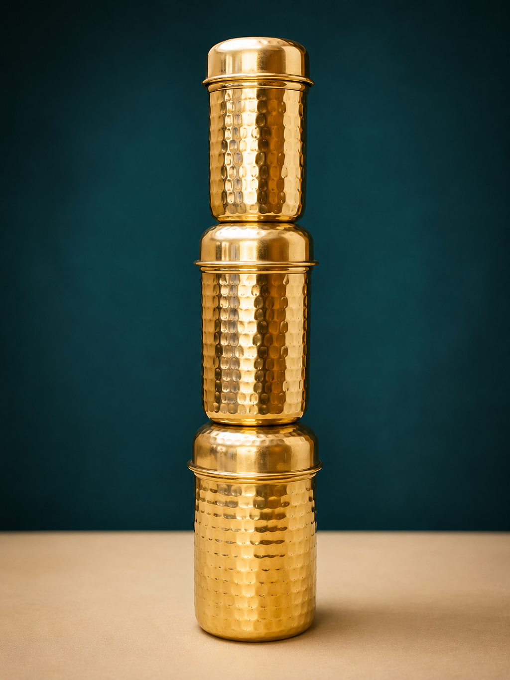 Hammered Brass Canister Set (Set of 3)