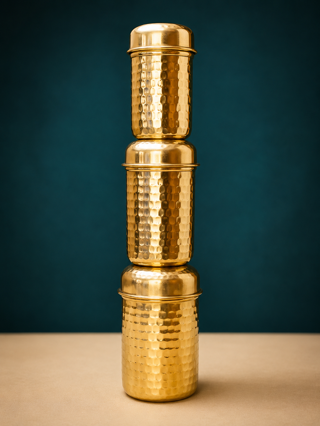 Hammered Brass Canister Set (Set of 3)