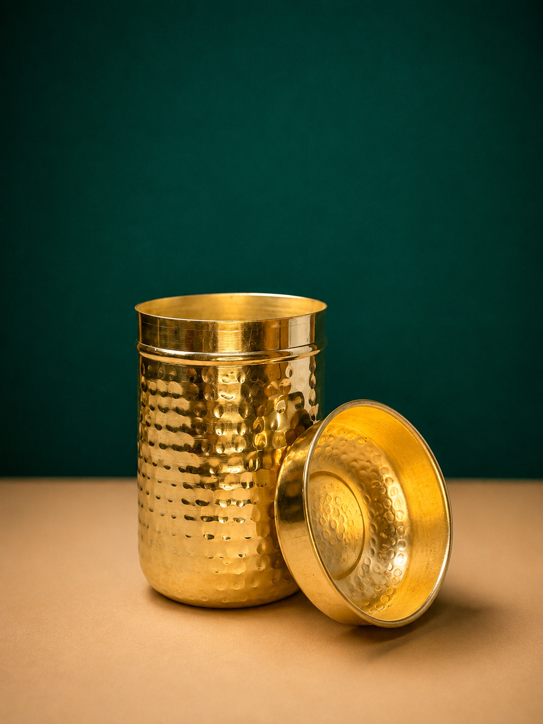 Hammered Brass Canister Set (Set of 3)
