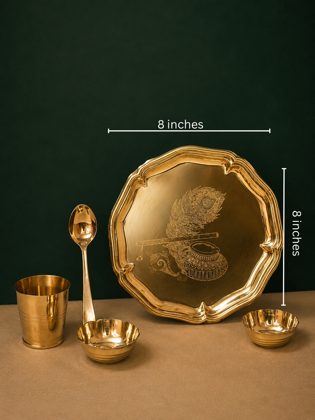 Divine Brass Laddu Gopal Bhog Set