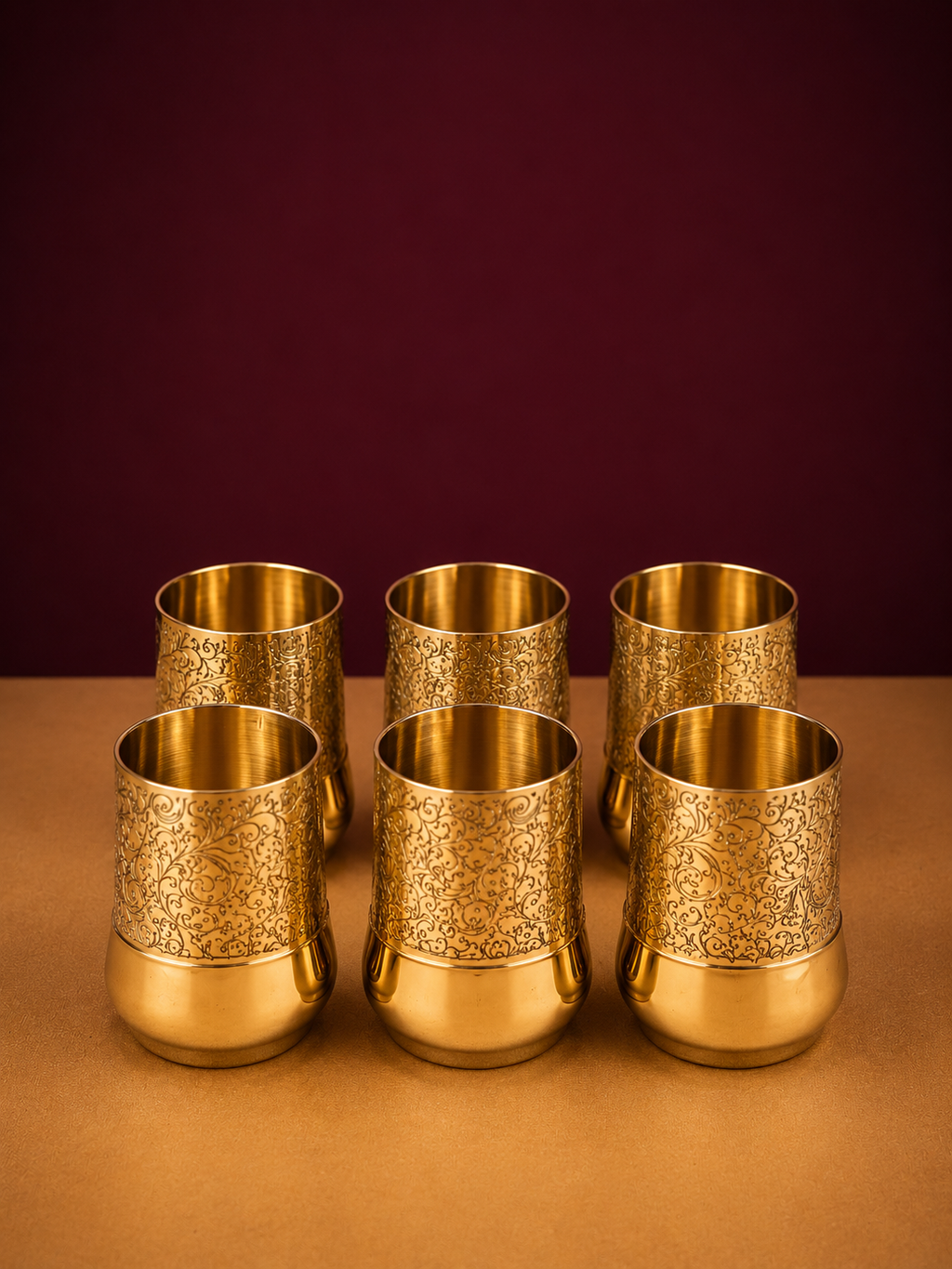 Royal Engraved Brass Glass