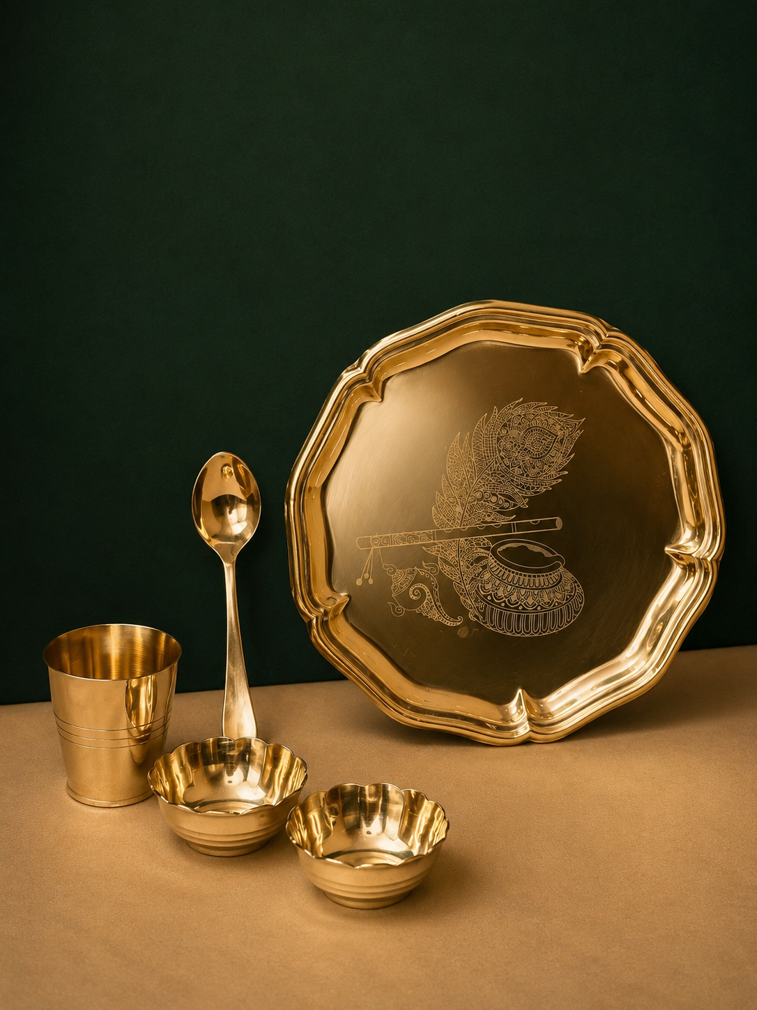 Divine Brass Laddu Gopal Bhog Set