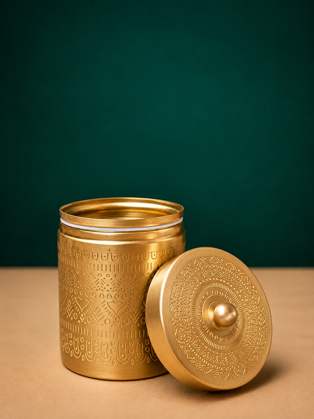Ornate Brass Canister Set (Set of 3)