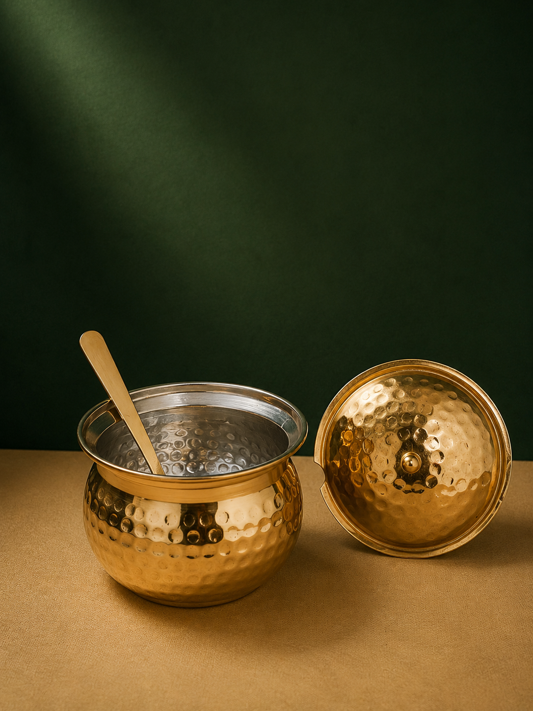 Royal Brass Ghee Pot with Spoon