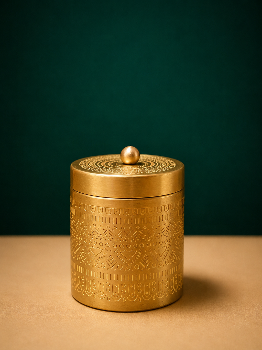 Ornate Brass Canister Set (Set of 3)
