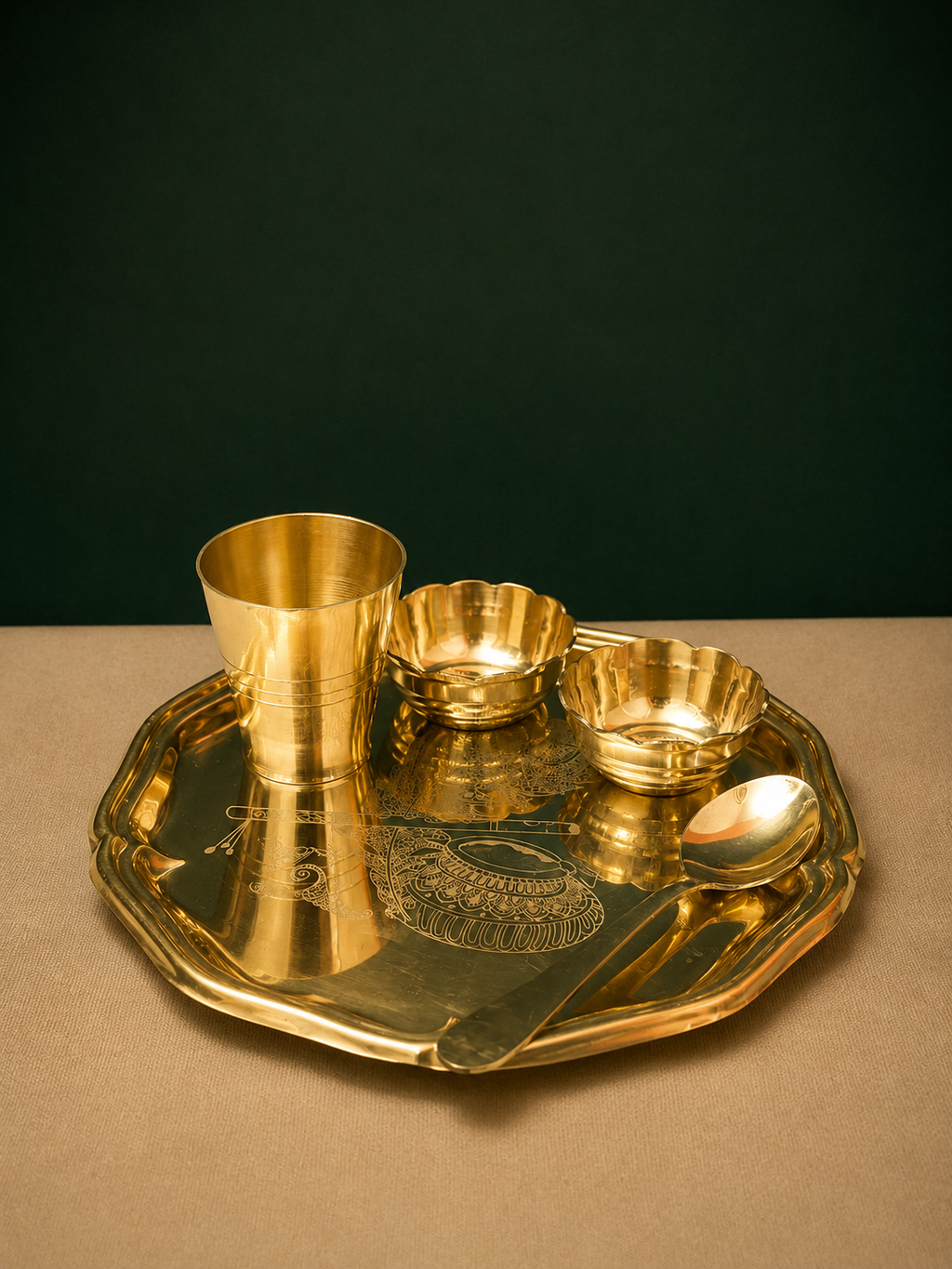 Divine Brass Laddu Gopal Bhog Set