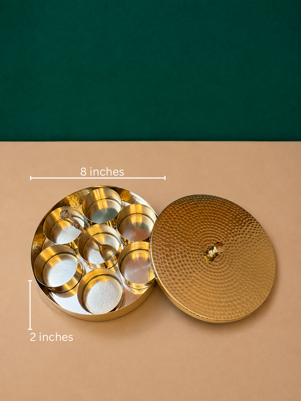 Hammered Brass Spice Casket