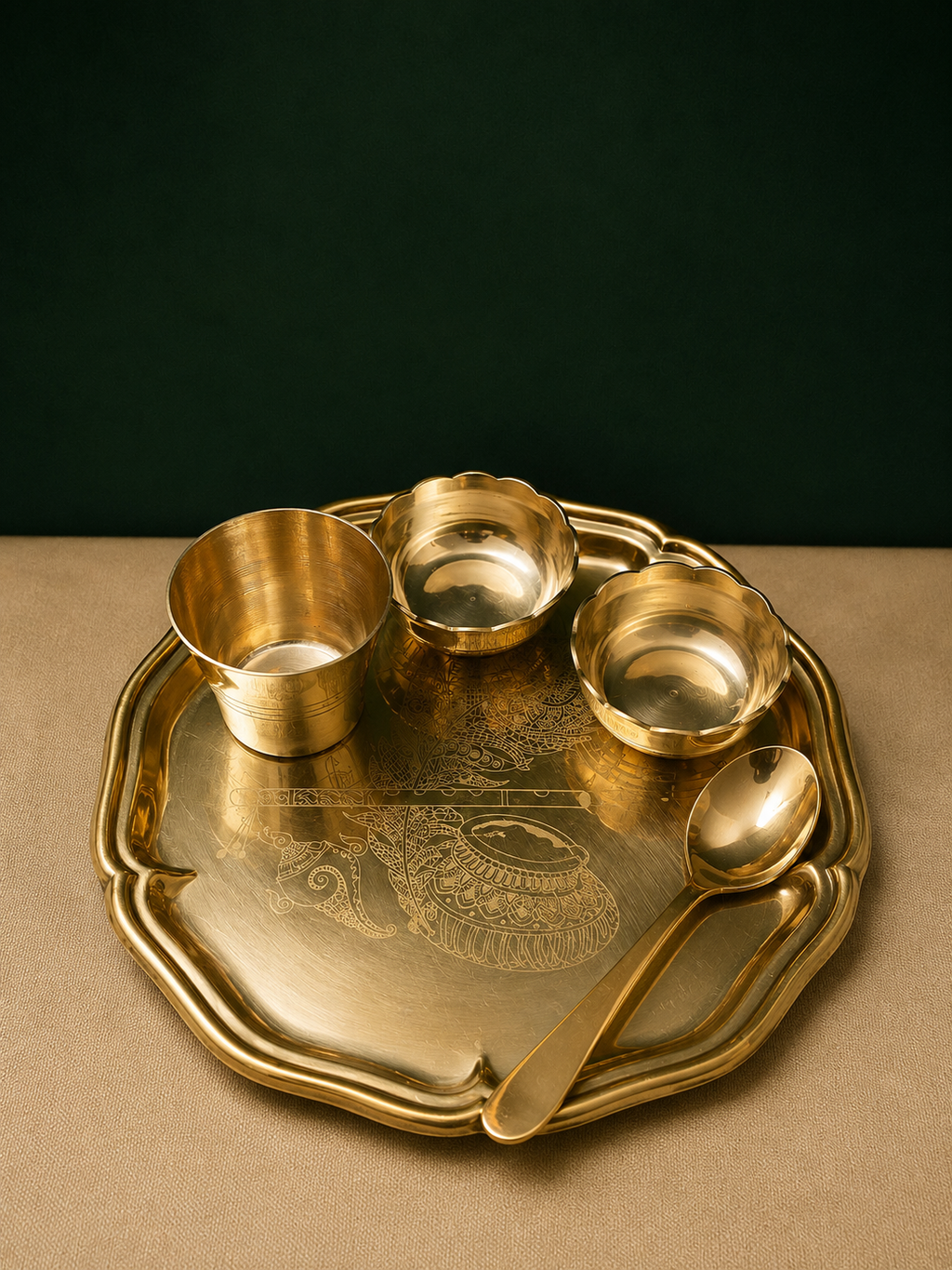 Divine Brass Laddu Gopal Bhog Set