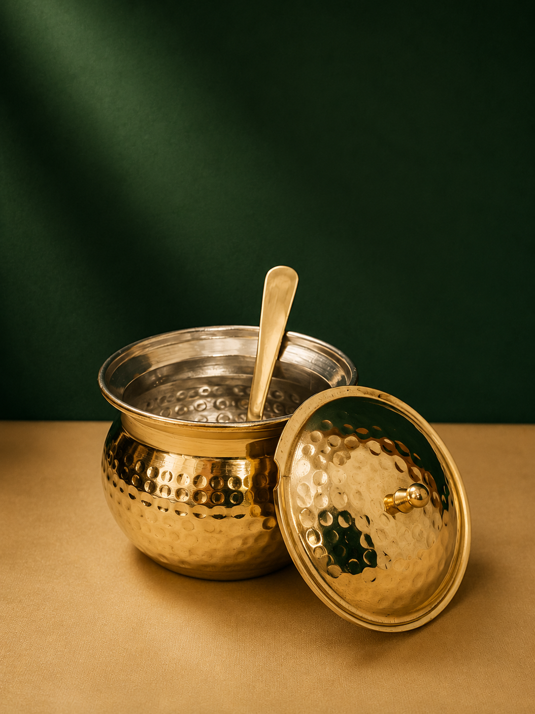 Royal Brass Ghee Pot with Spoon