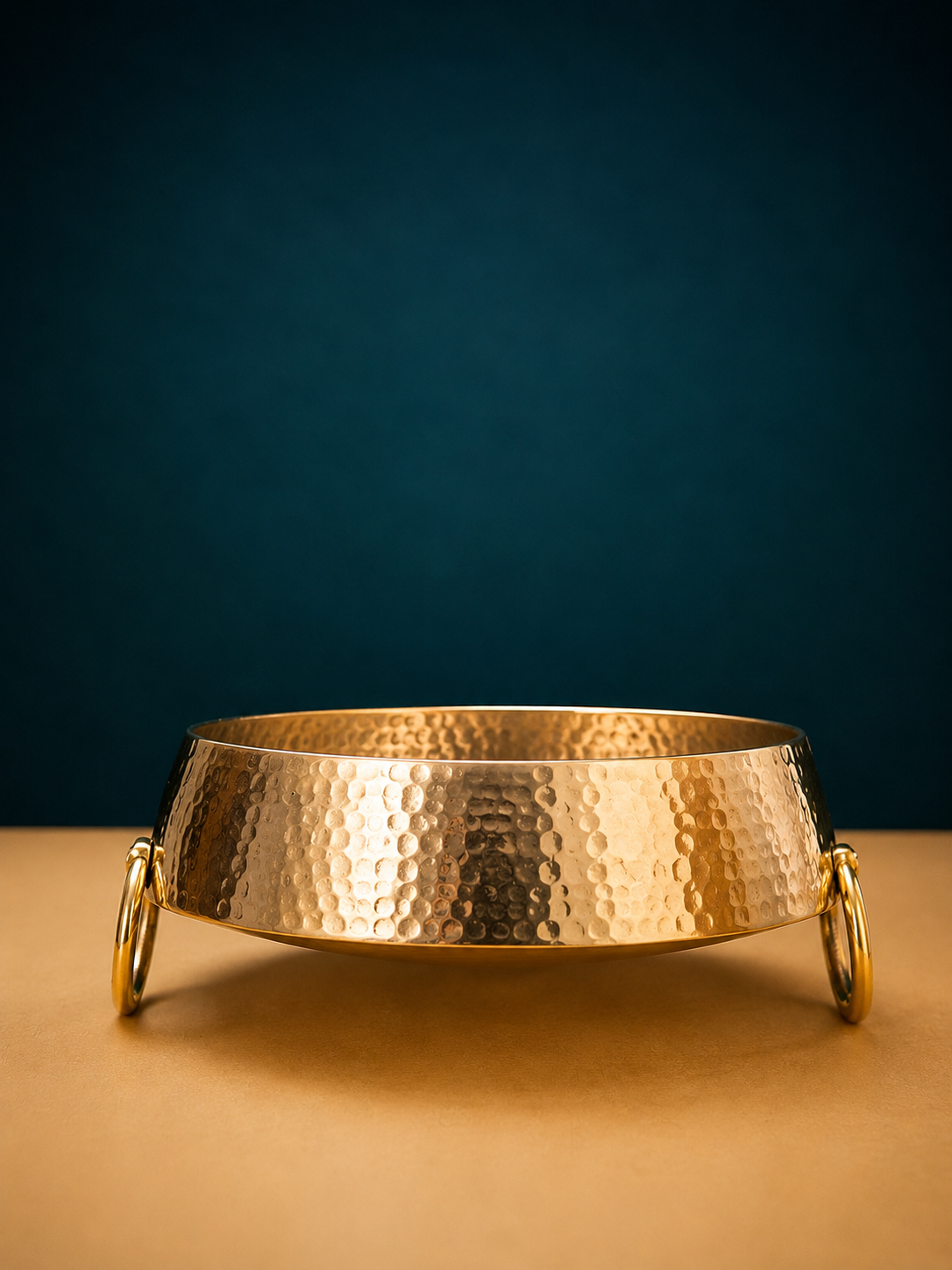 Royal Hammered Brass Shallow Kadhai