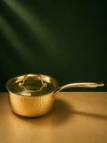 Brass Hammered Saucepan with Lid