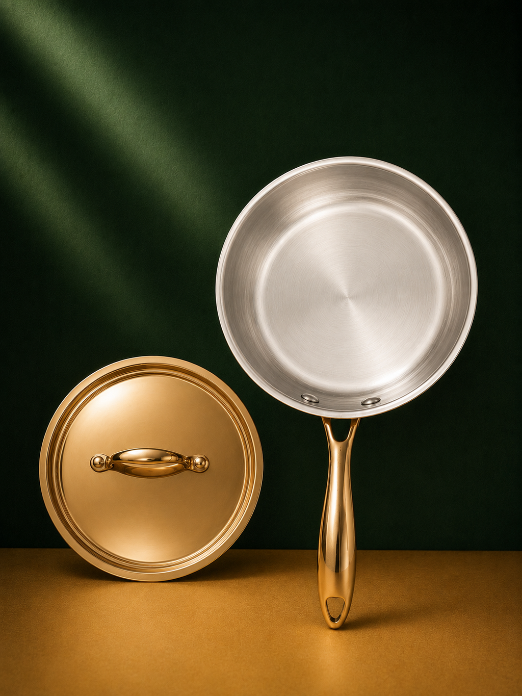 Brass Hammered Saucepan with Lid