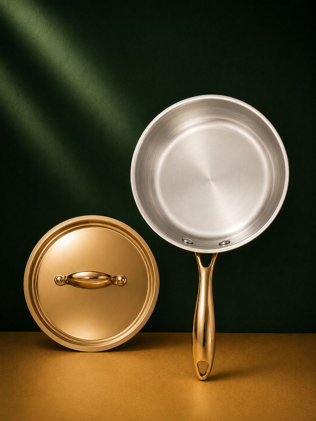 Brass Hammered Saucepan with Lid