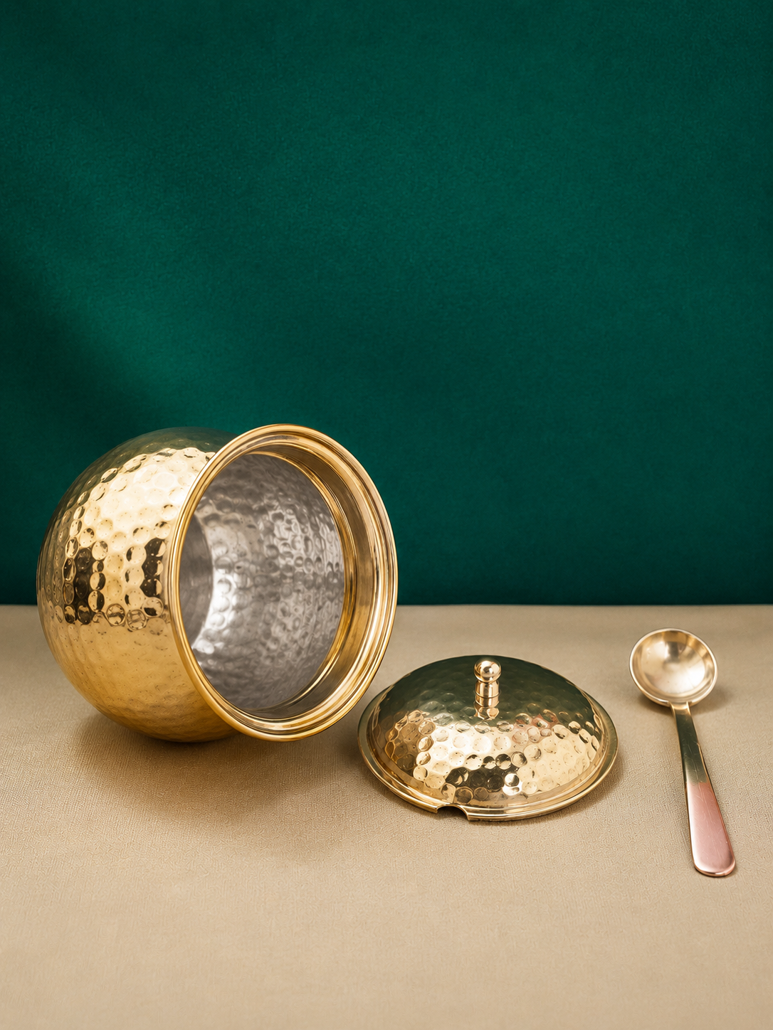 Royal Brass Ghee Pot with Spoon