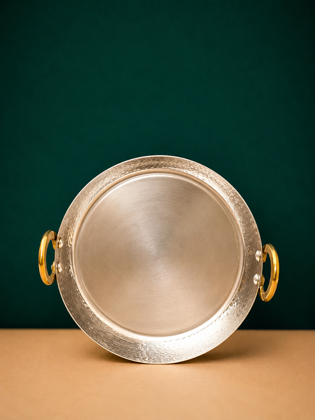 Royal Hammered Brass Shallow Kadhai