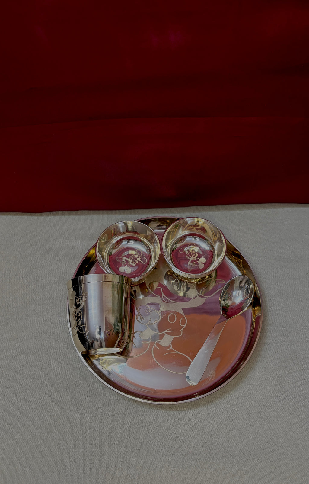 Pure Bronze Mickey Mouse Baby Dining Set