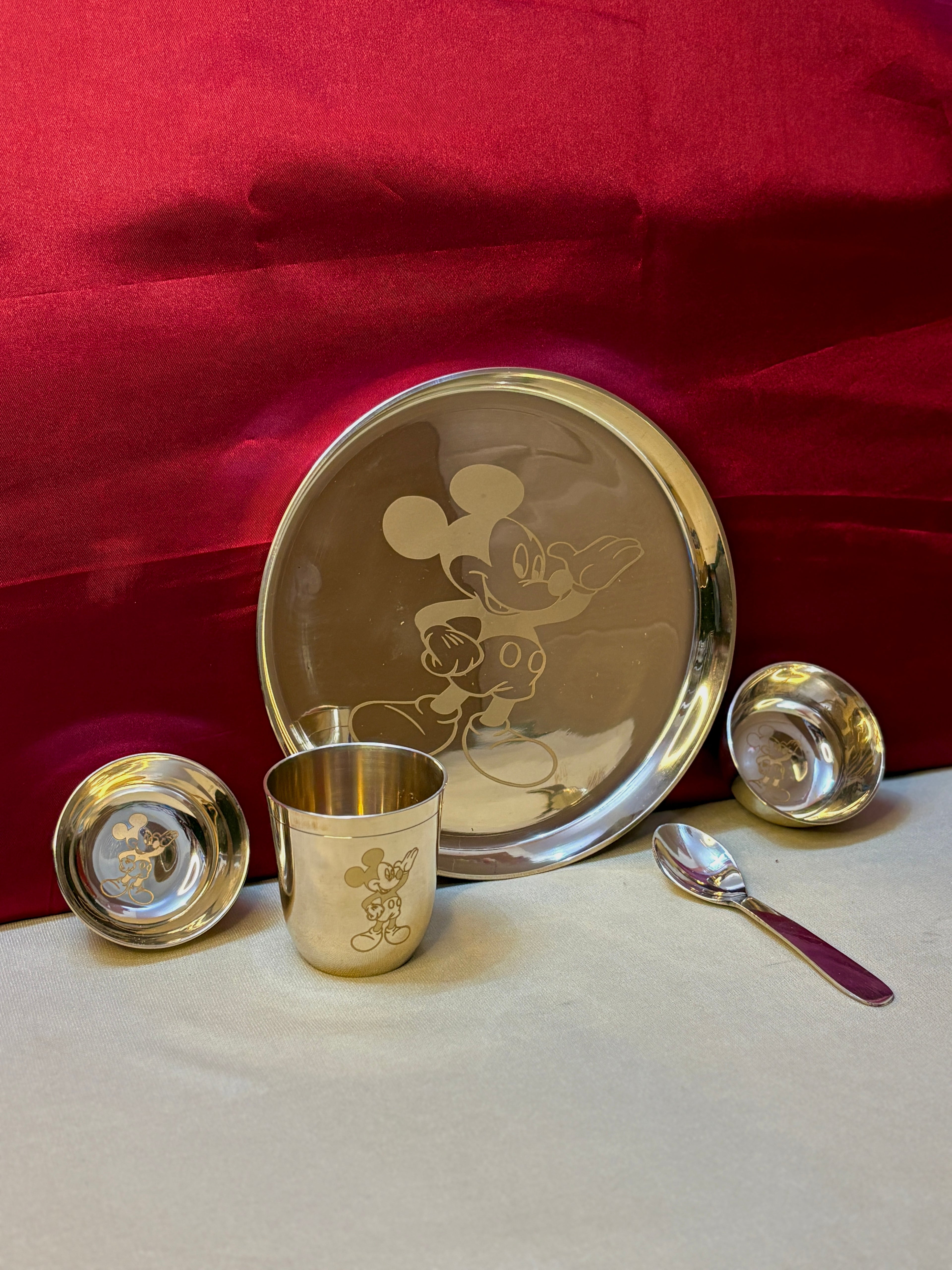 Pure Bronze Mickey Mouse Baby Dining Set