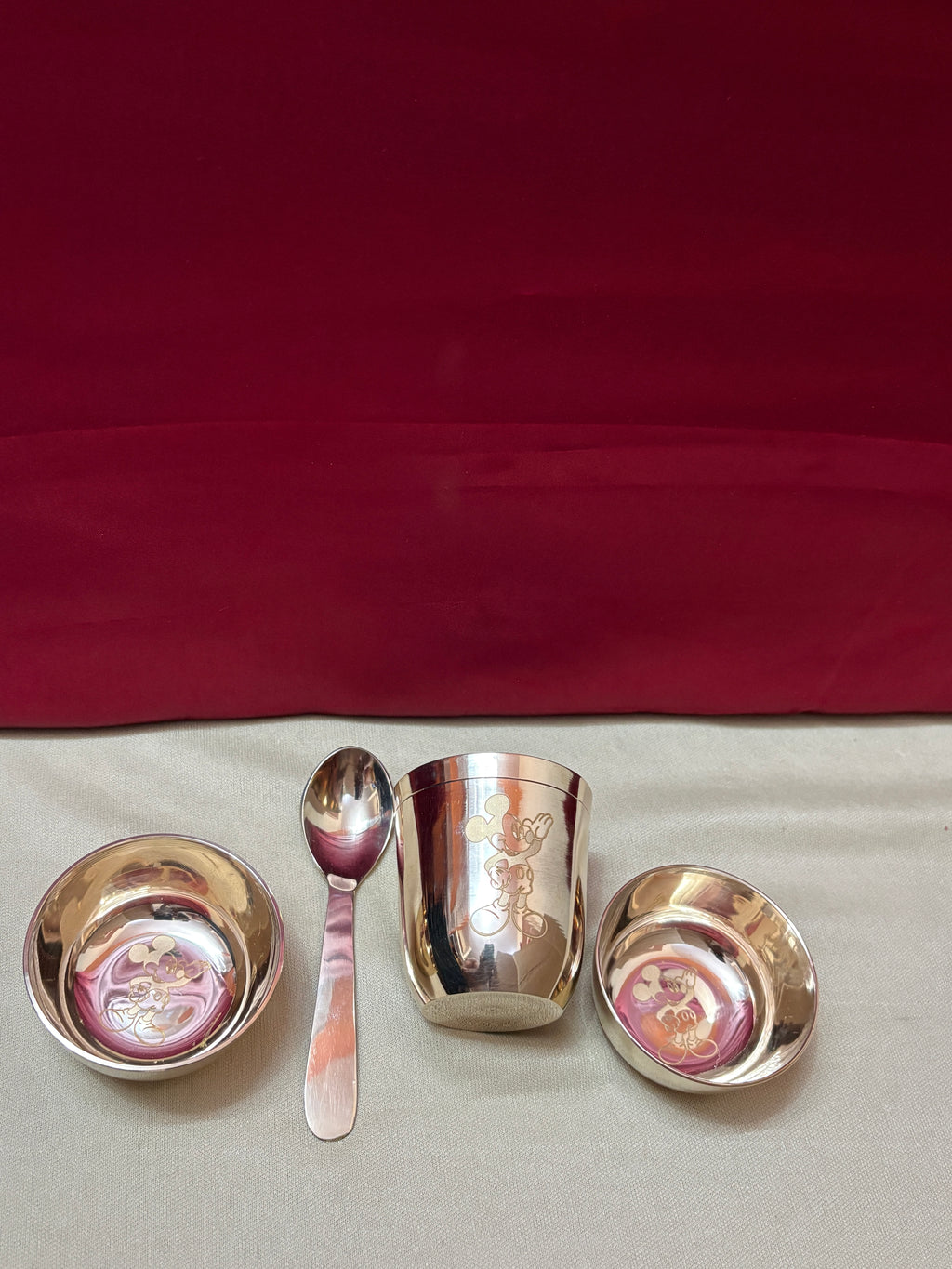 Pure Bronze Mickey Mouse Baby Dining Set