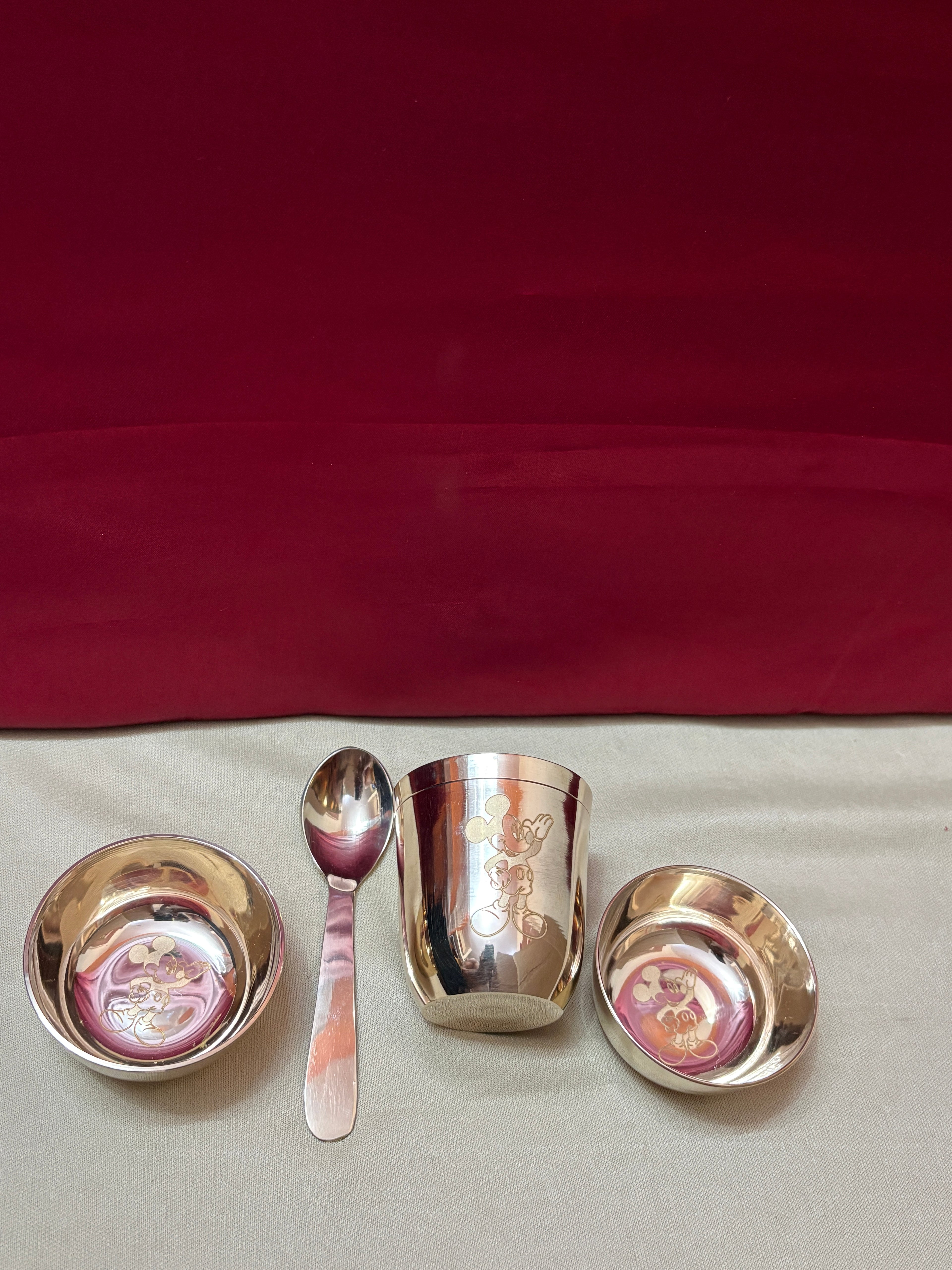 Pure Bronze Mickey Mouse Baby Dining Set