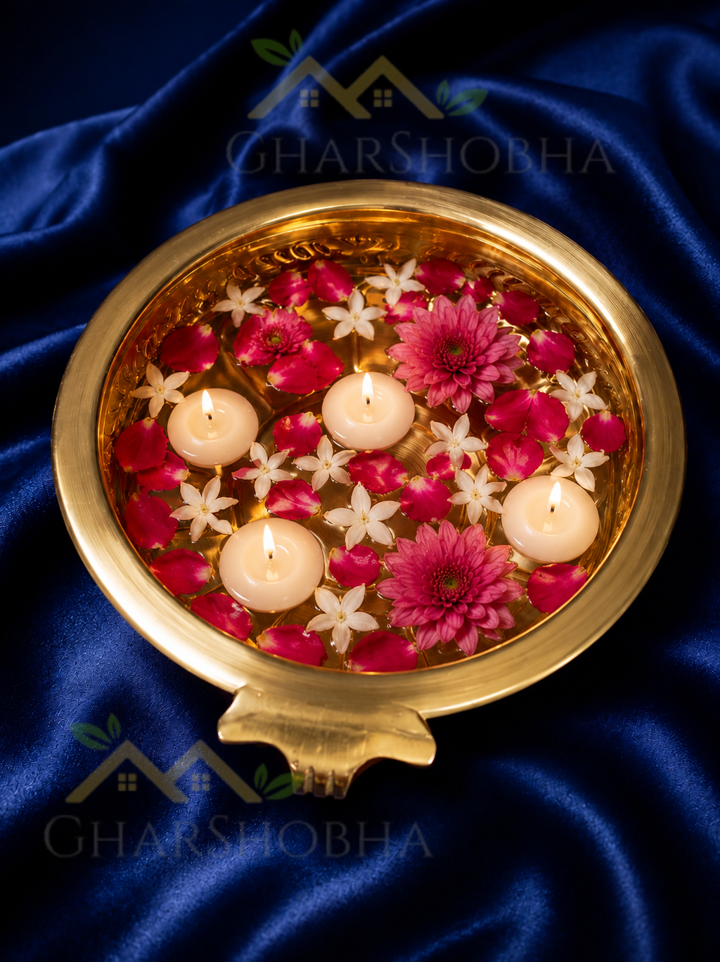 Royal Lotus Brass Urli Bowl