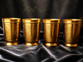 Engraved Flora Brass Glass (Set of 4)