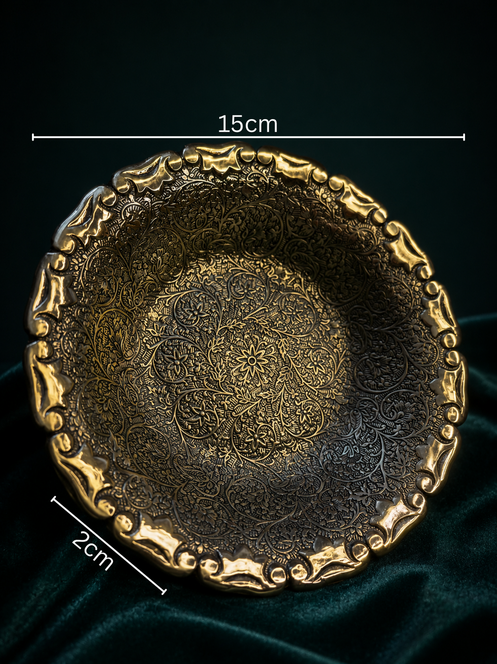 Ornate Engraved Multipurpose Brass Plate