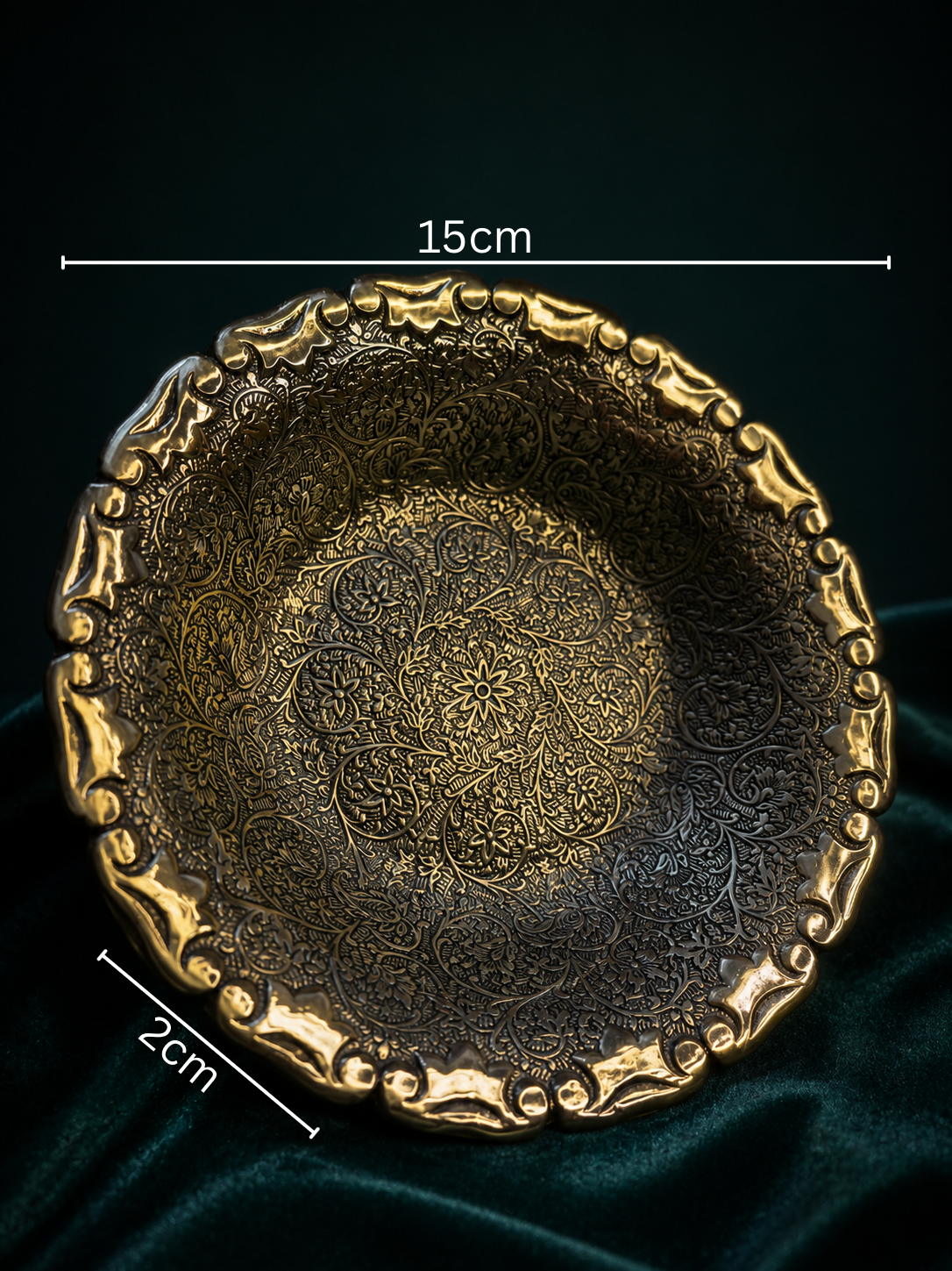 Ornate Engraved Multipurpose Brass Plate