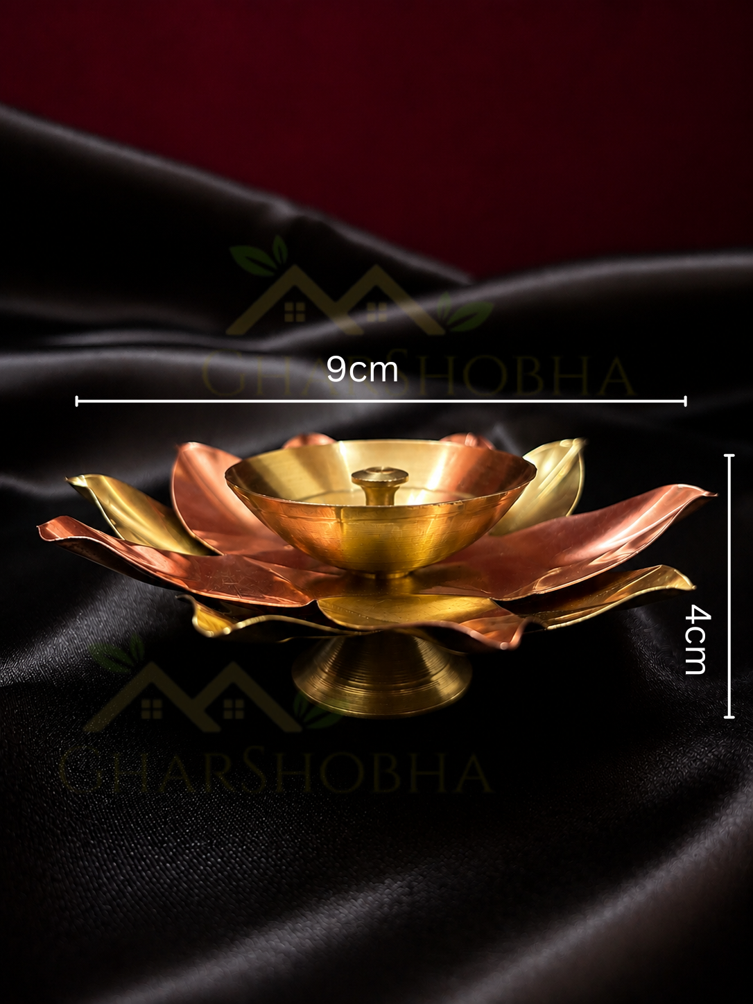 Dual Metal Floral Diya