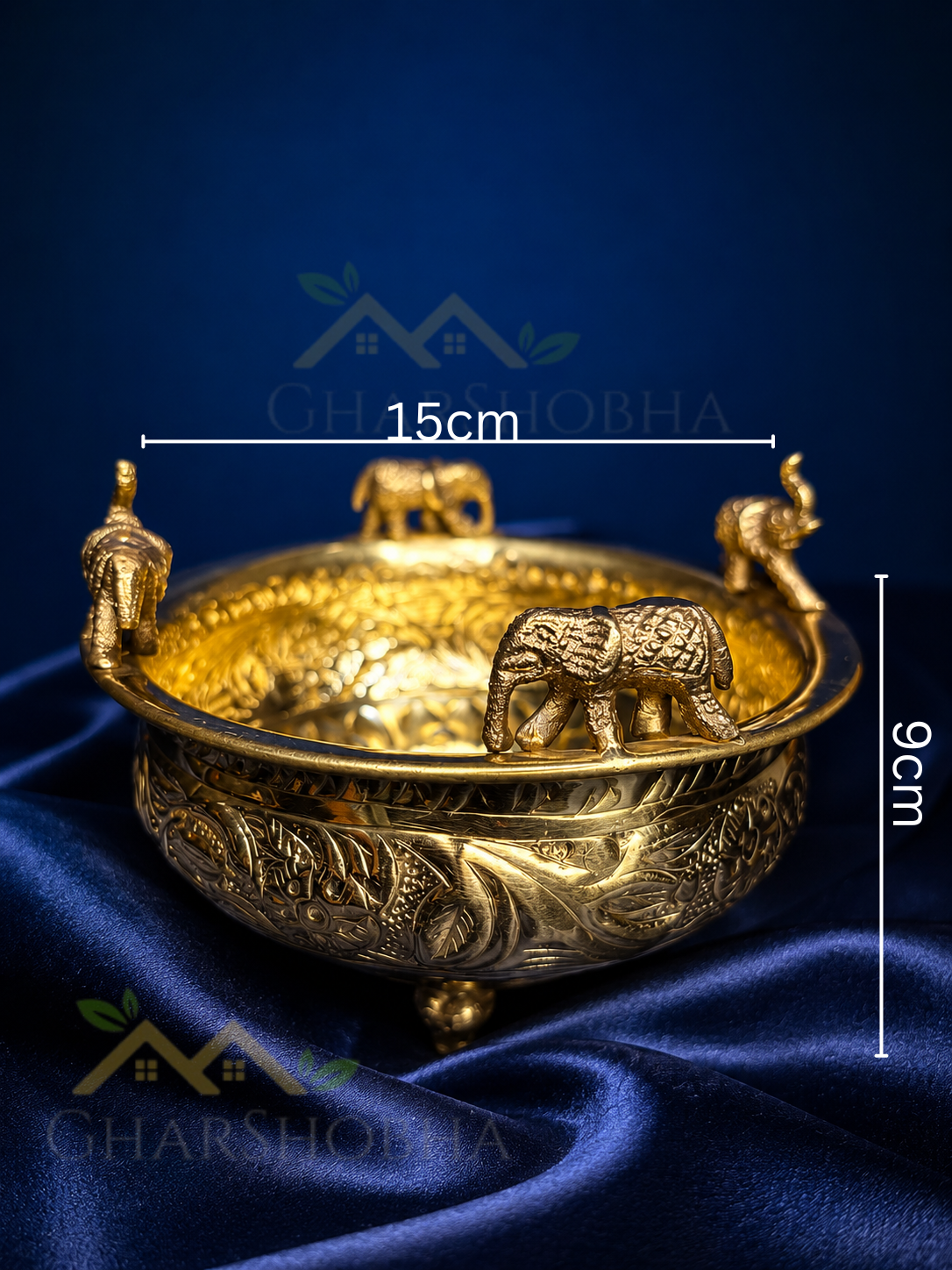 Royal Elephant Heritage Brass Urli Bowl