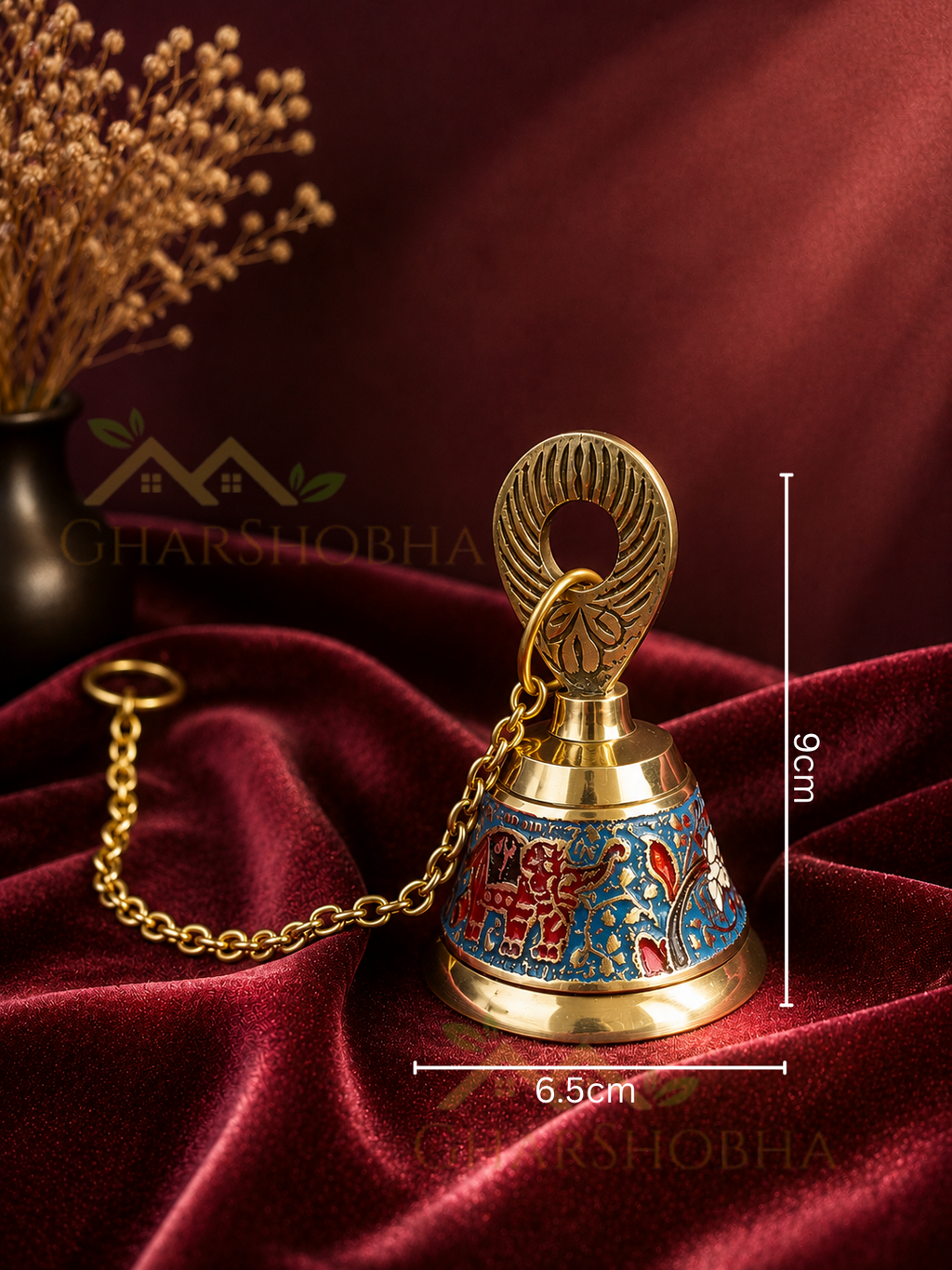 Elephant Motif Brass Hanging bells