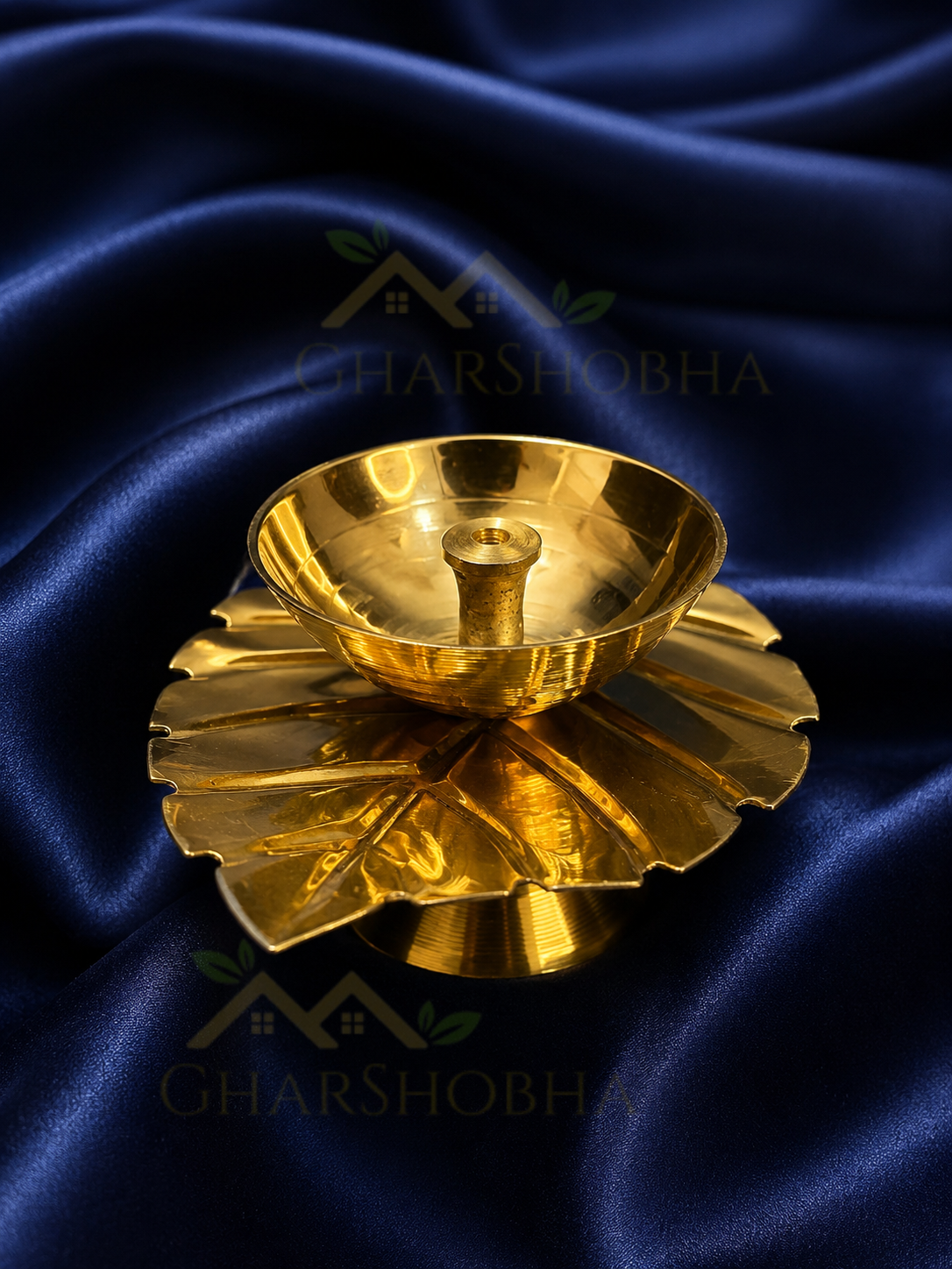 Divine Leaf Brass Diya