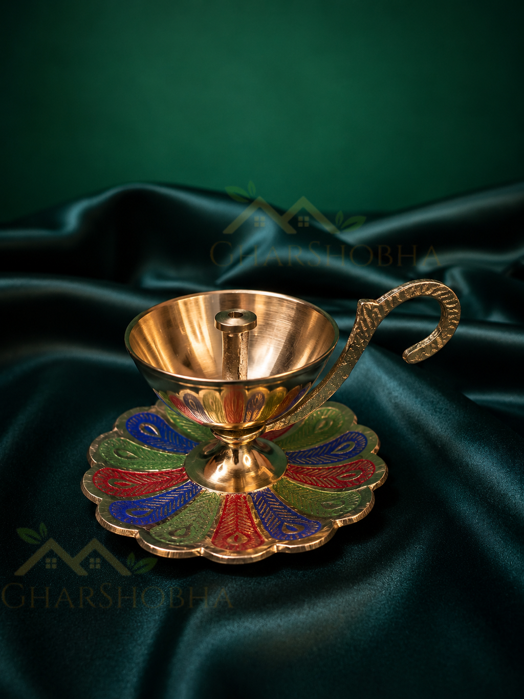 Royal Rangoli Brass Diya