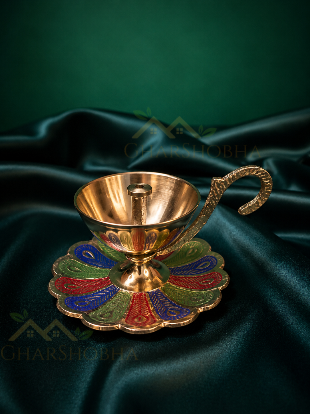 Royal Rangoli Brass Diya