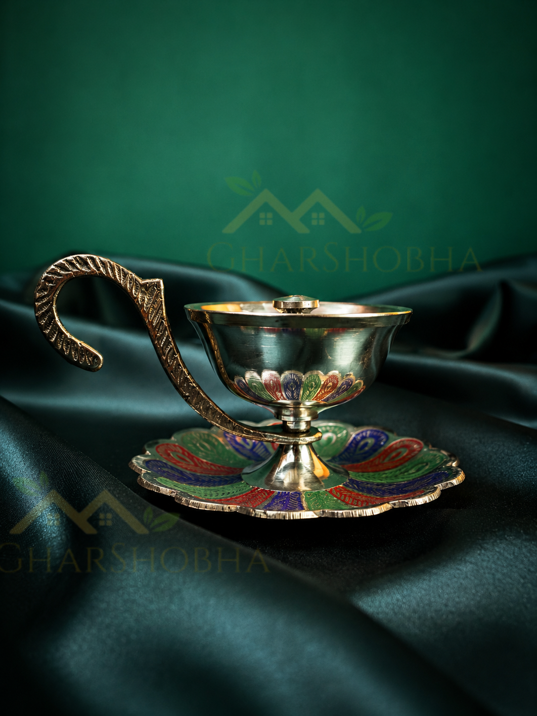 Royal Rangoli Brass Diya