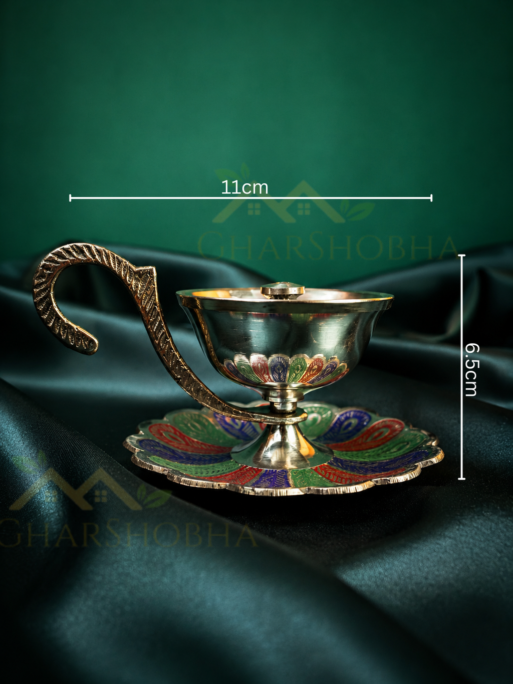 Royal Rangoli Brass Diya
