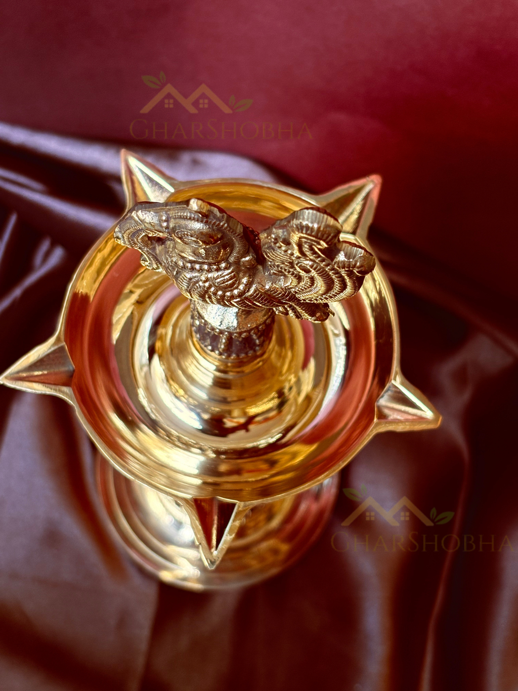 Sacred Peacock Brass Deepak stand