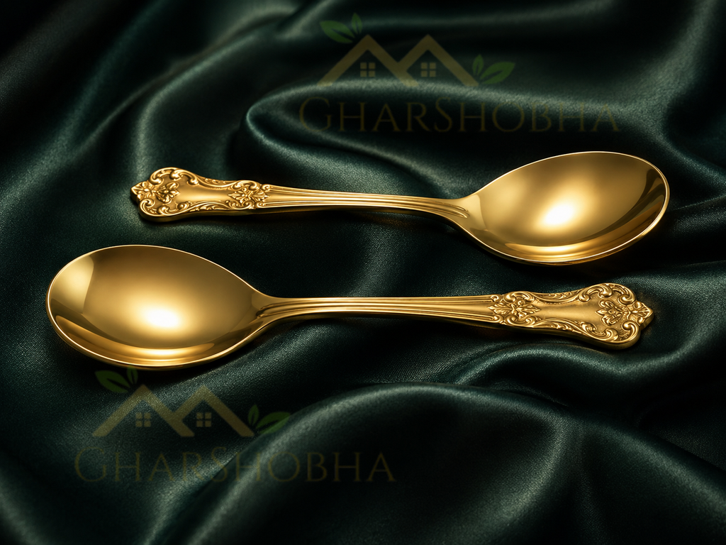 Vintage Brass Serving Spoon Set