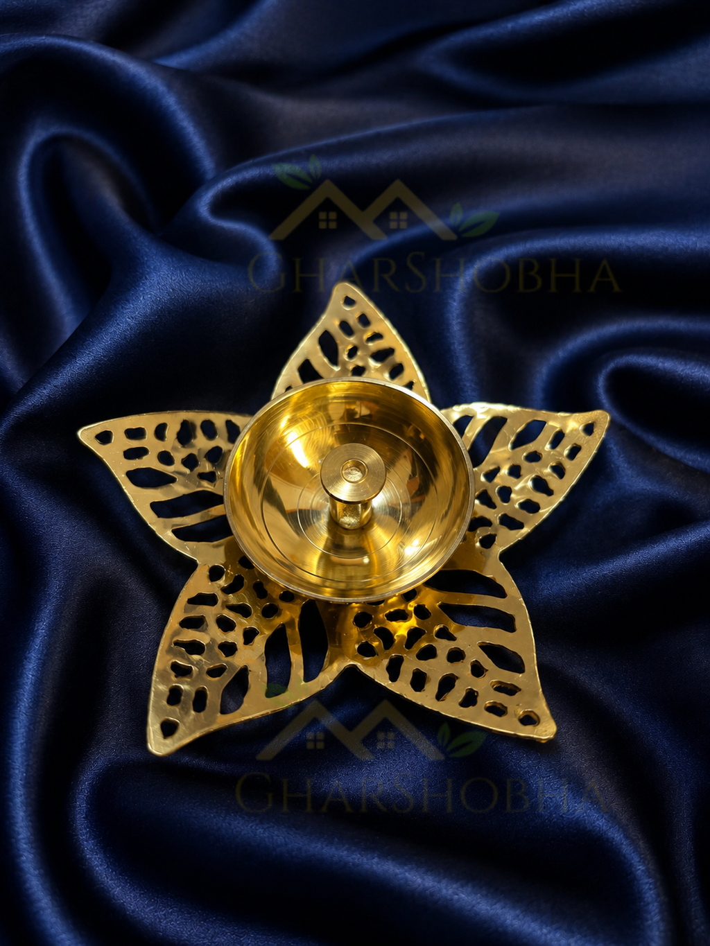 Golden Filigree Lotus Diya