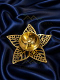 Golden Filigree Lotus Diya